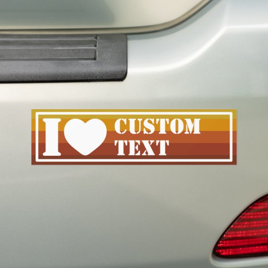 I Heart Custom  Retro Bumpersticker (Op auto)
