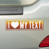 I Heart Custom Retro Bumpersticker (Op auto)