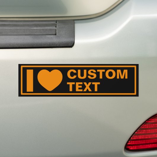 I Heart Custom Sjabloon Modern Sinaasappel Bumpersticker (Op auto)