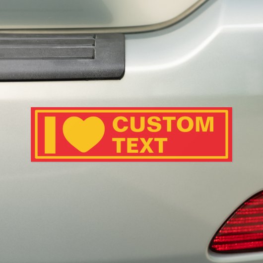 I Heart Custom Sjabloon Retro Bumpersticker (Op auto)