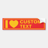 I Heart Custom Sjabloon Retro Bumpersticker (Voorkant)