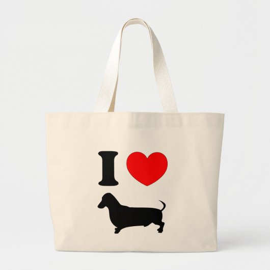 I Heart Dachshund Grote Tote Bag (Voorkant)
