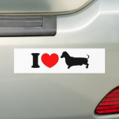 I Heart Dachshund - Landschap Bumpersticker (Op auto)