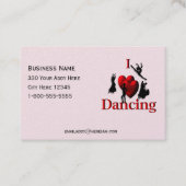 I Heart Dancing Pink Visitekaartje (Voorkant)