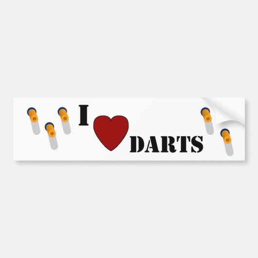 I Heart Darts Bumpersticker (Voorkant)