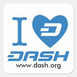 I Heart Dash 2 Vierkante Sticker