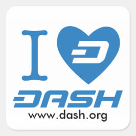 I Heart Dash 2 Vierkante Sticker