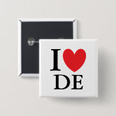 I Heart Delaware Vierkante Button 5,1 Cm (Voorkant /achterkant)