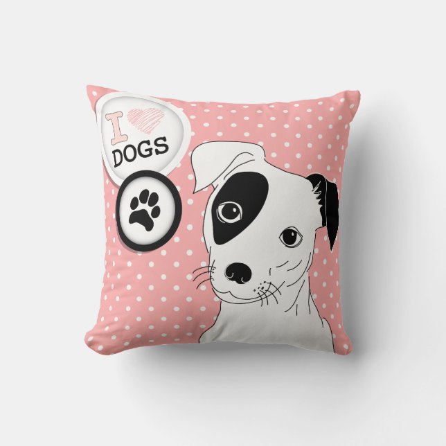 I Heart Dogs Coussin (Recto)