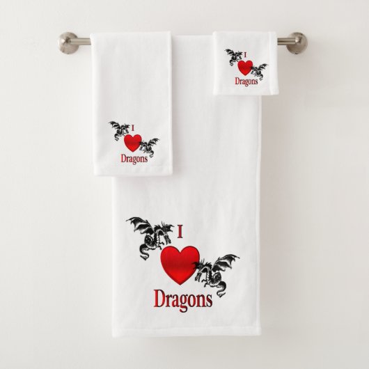 I Heart Dragons Bad Handdoek (Insitu)