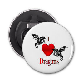I Heart Dragons Button Flesopener