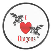 I Heart Dragons Hockey Puck (Voorkant)