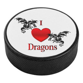 I Heart Dragons Hockey Puck