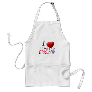 I Heart Engeland bedekt met Union Jack Flag onderd Standaard Schort