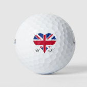 I Heart England UK Britse vlag Golfballen (Voorkant)