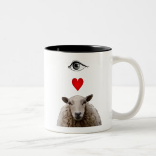 I Heart Ewe Tweekleurige Koffiemok