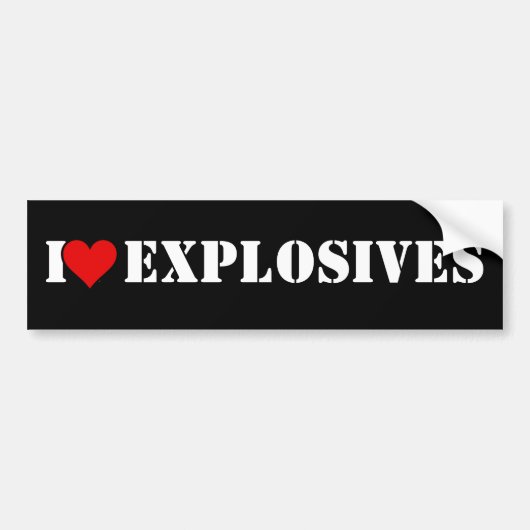 I Heart Explosives Bumpersticker (Voorkant)