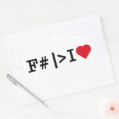 I Heart F# ovale sticker (Envelop)