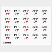 I Heart F# ronde sticker (Vel)