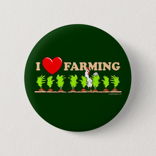 I Heart Farming Ronde Button 5,7 Cm (Voorkant)