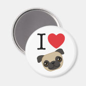 I Heart Fawn Pugs Magneet (Voorkant / Achterkant)