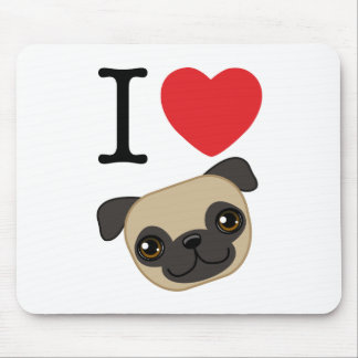 I Heart Fawn Pugs Muismat