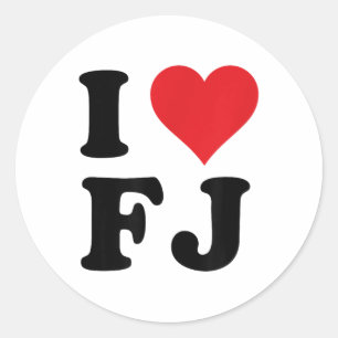 I Heart FJ Initialen I Love F.J. Eerste en laatste Ronde Sticker