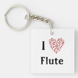 I Heart Flute - Music Instrument Sleutelhanger