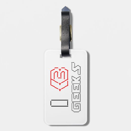 I Heart Geeks ASCII ART Bagagelabel (Achterkant verticaal)