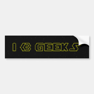 I Heart Geeks ASCII ART Bumpersticker