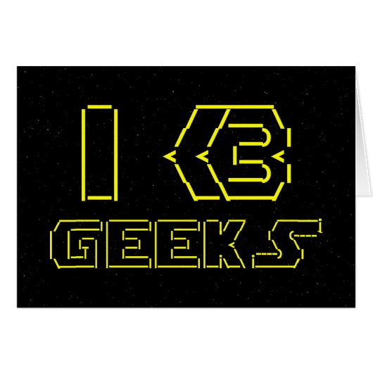 I Heart Geeks ASCII ART Carte de voeux (Devant horizontal)