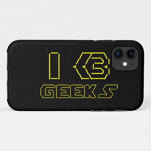 I Heart Geeks ASCII ART Case-Mate iPhone Case (Achterkant (horizontaal))