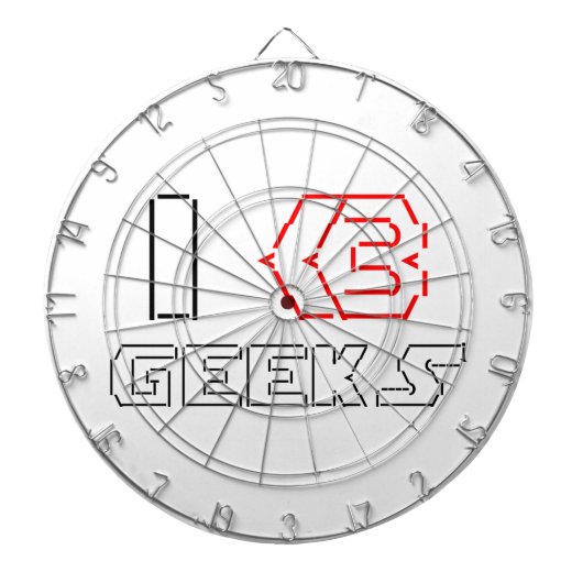 I Heart Geeks ASCII ART Dartbord (Voorkant)