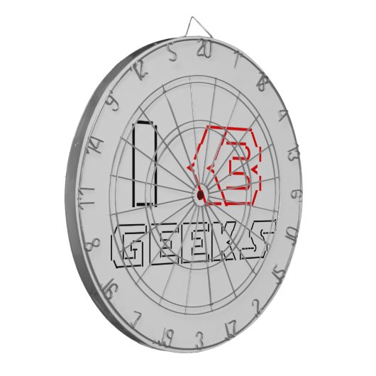 I Heart Geeks ASCII ART Dartbord (Voorkant Links)