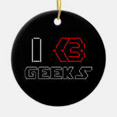 I Heart Geeks ASCII ART Keramisch Ornament (Voorkant)