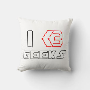 I Heart Geeks ASCII ART Kussen