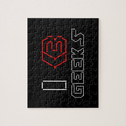 I Heart Geeks ASCII ART Legpuzzel (Verticaal)