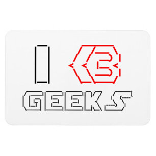I Heart Geeks ASCII ART Magneet
