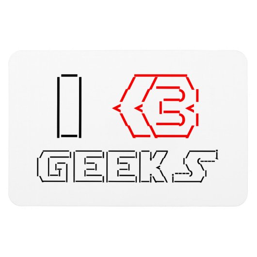 I Heart Geeks ASCII ART Magneet (Horizontaal)