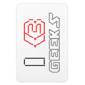 I Heart Geeks ASCII ART Magneet (Verticaal)