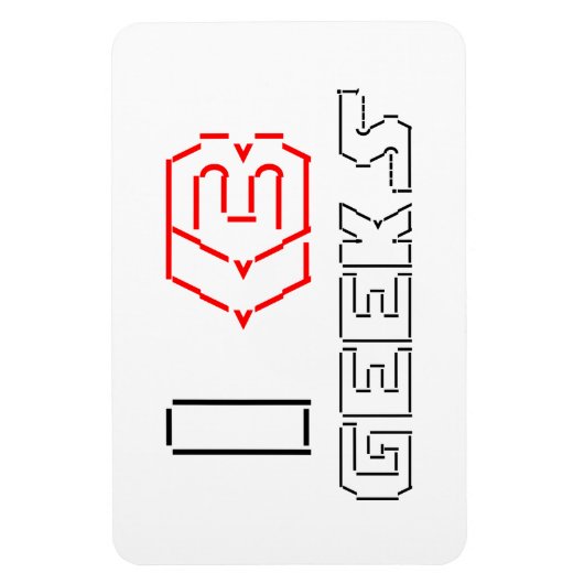I Heart Geeks ASCII ART Magneet (Verticaal)