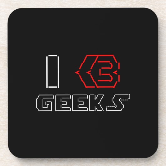 I Heart Geeks ASCII ART Onderzetter (Voorkant)