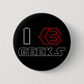 I Heart Geeks ASCII ART Ronde Button 5,7 Cm (Voorkant)