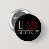 I Heart Geeks ASCII ART Ronde Button 5,7 Cm (Voorkant /achterkant)
