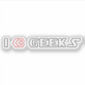 I Heart Geeks ASCII ART Sticker (Voorkant)