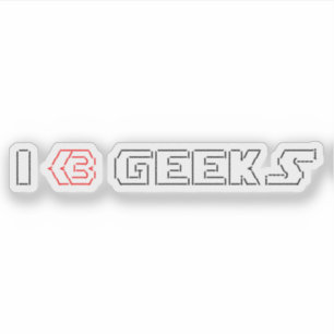 I Heart Geeks ASCII ART Sticker