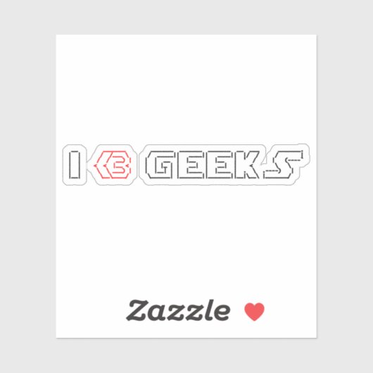 I Heart Geeks ASCII ART Sticker (Vel)