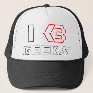 I Heart Geeks ASCII ART Trucker Pet