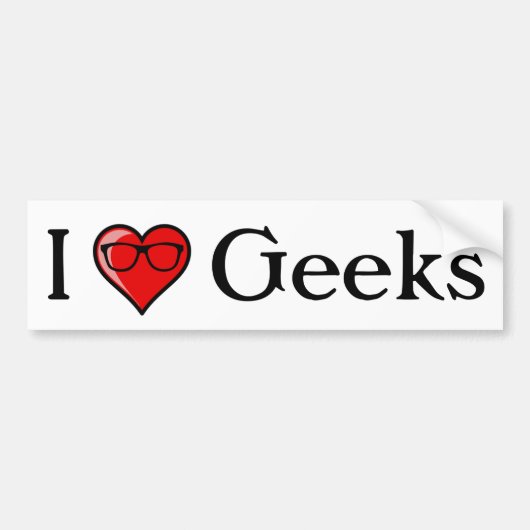 I Heart Geeks Bumpersticker (Voorkant)