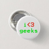 I Heart Geeks Button (Voorkant /achterkant)